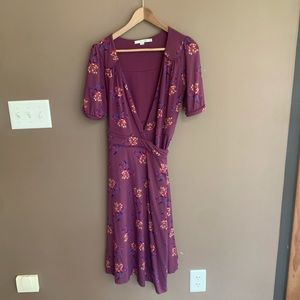 Boden Short Sleeve Wrap Dress Floral 6 R